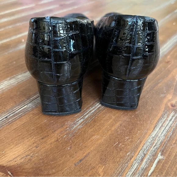 Etienne Aigner Black Croc-Patterned Heels 7M - Picture 3 of 7